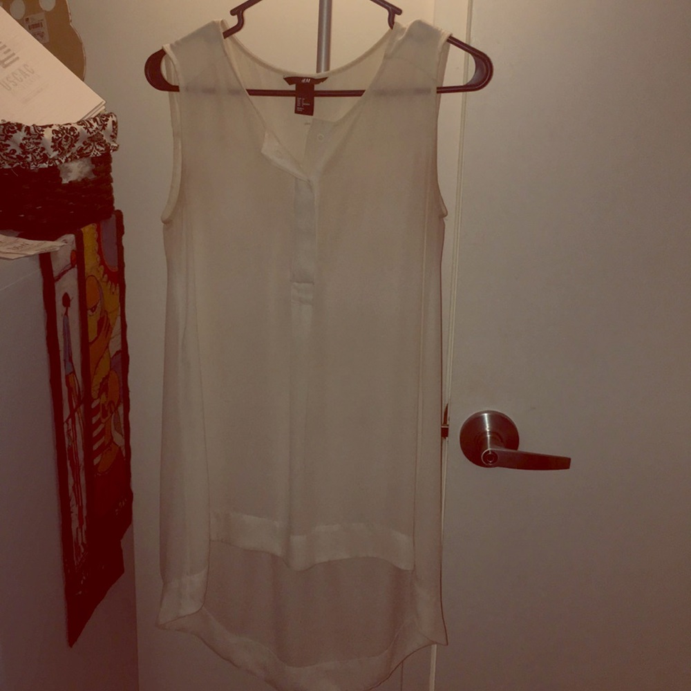Cream sheer H&M tunic top